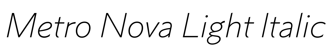 Metro Nova Light Italic